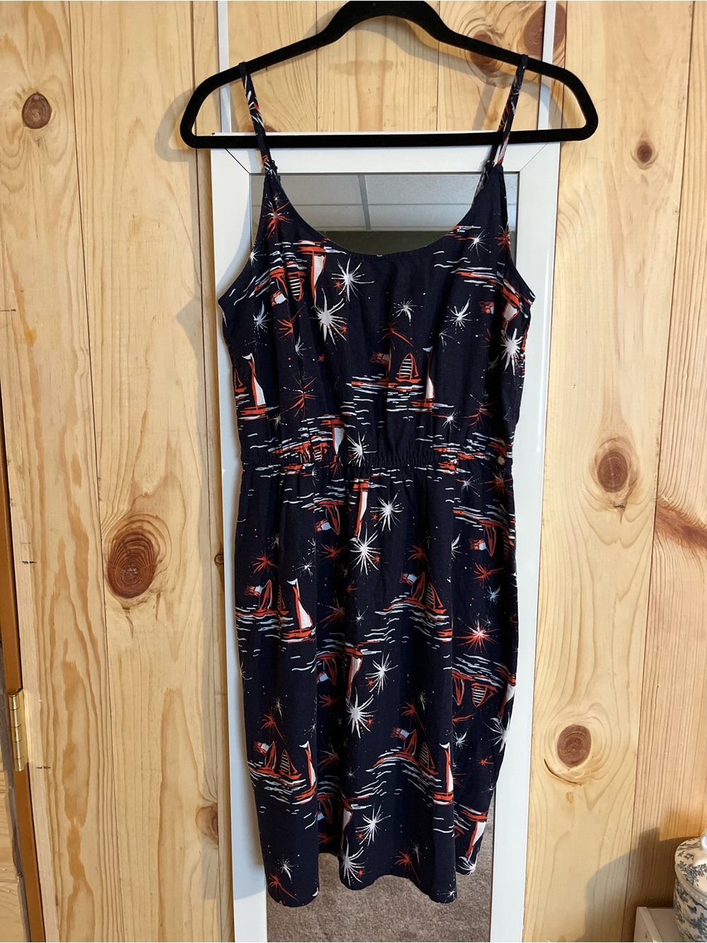 ☀️3/$15 ☀️ Old Navy Linen Blend 4th Of July Tank Midi Dress